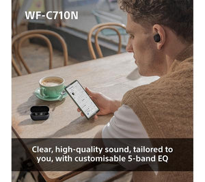 Sony WF-C710N Wireless Bluetooth Noise Cancelling Earbuds ANC - Glass Blue