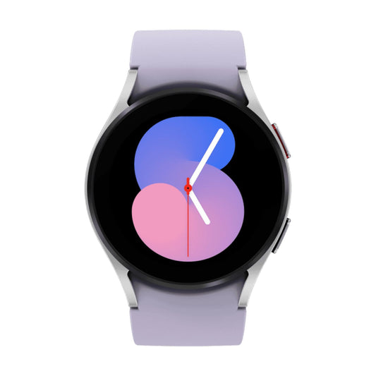 Samsung Galaxy Watch 5 (Bluetooth, 40mm) Silver Aluminium Case + Purple Strap