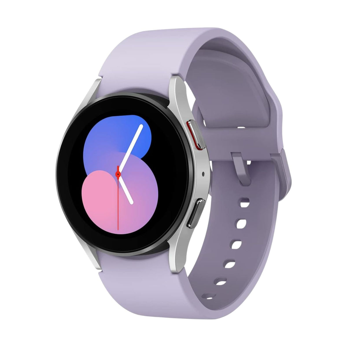 Samsung Galaxy Watch 5 (Bluetooth, 40mm) Silver Aluminium Case + Purple Strap