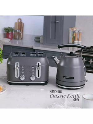 Rangemaster RMCL4S304GY Classic 4-Slice Toaster - Matt Grey