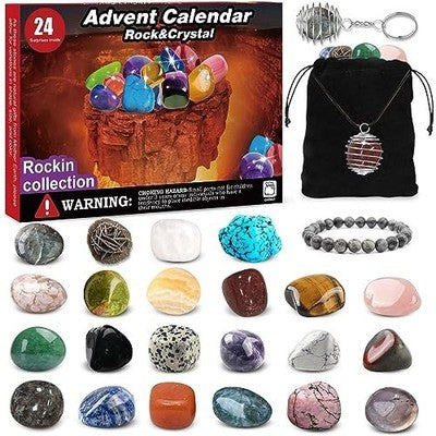 Advent Calendar 2023-24 Natural Rocks Gemstones Crystals Minerals Gift