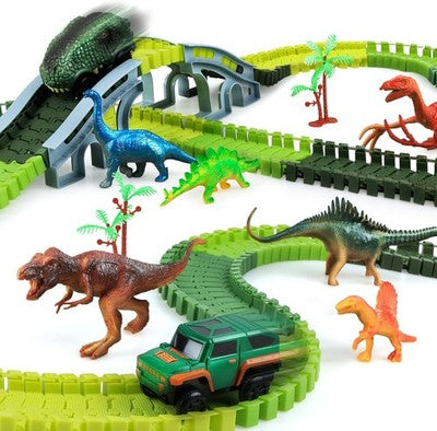 251pc Dinosaur Flexible Race Track Set w/ 6 Dino Models Kids STEM Toy