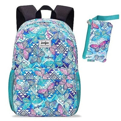 LSSAGOON Butterfly Print Backpack Girls School Bag Casual Travel Rucksack