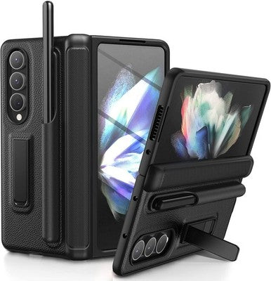 pcgaga Galaxy Z Fold 4 5G Case S Pen Holder Kickstand Black 2022