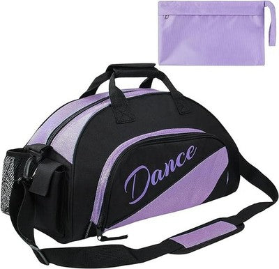 kilofly Girls Ballet Dance Duffel Bag Travel Gym Bag + Pouch Purple