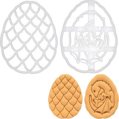 BAKERLOGY Set of 2 Dragon Egg Cookie Cutters Dragon Egg & Foetus Biscuit