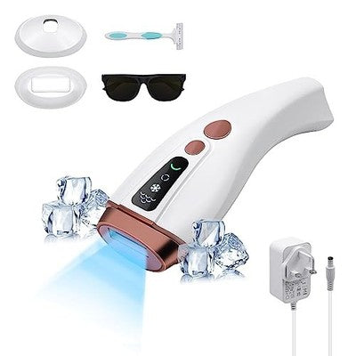 Mcbazel IPL Hair Removal 6 Energy Levels Ice Cooling Unlimited Flashes Unisex