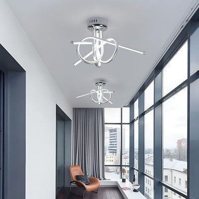 Pheashine Led Ceiling Light, 40W Modern Silver Chrome, 6500K Cool White For Room