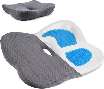 Deyikeji Gel Seat Cushion Dark Grey Memory Foam Coccyx Office Chair Pad