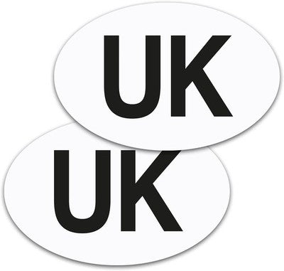 Tms Magnetic Uk Plates Large White 2Pack 2024 Driving Abroad Eu Reflective