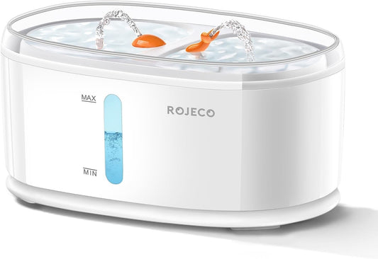 ROJECO Cat Water Fountain Magnetic Base LED Window 4-Layer Filter Drinking