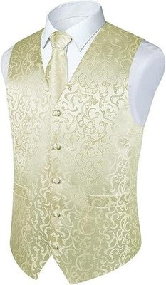 Rithern Mens Burgundy Paisley Waistcoat Tie Pocket Square Set S