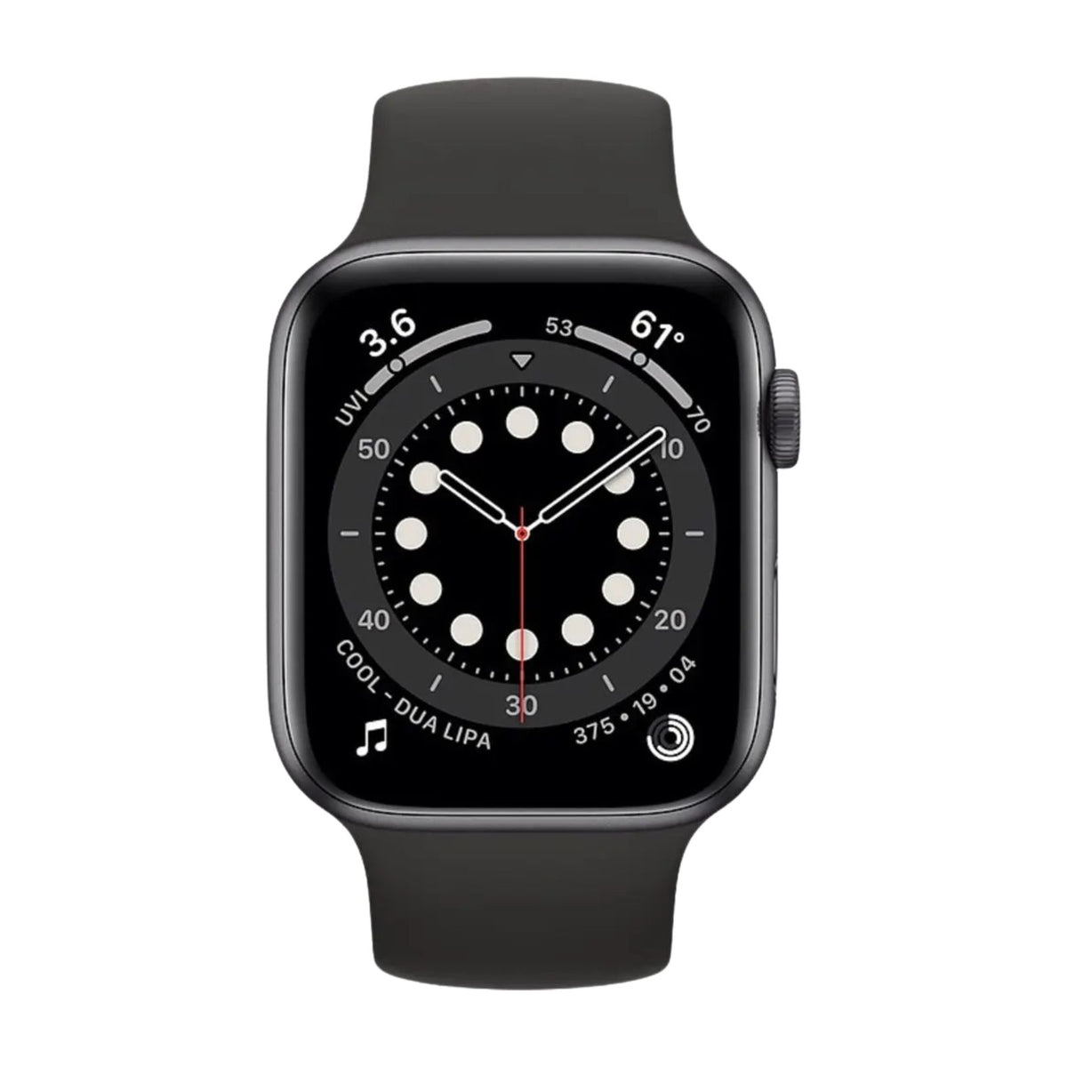 Apple Watch Series 6 (GPS, 44mm) Space Grey Case + Black Sport Band