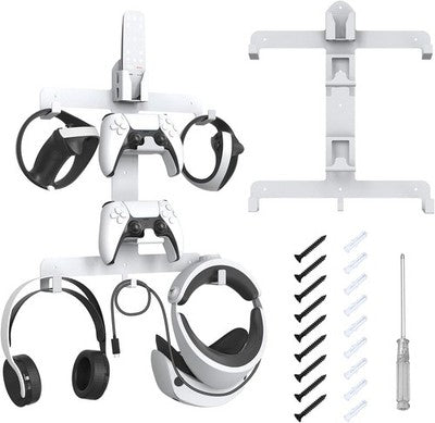 Emooncn PS5 VR2 Wall Mount Bracket Sturdy Metal Holder with Accessories