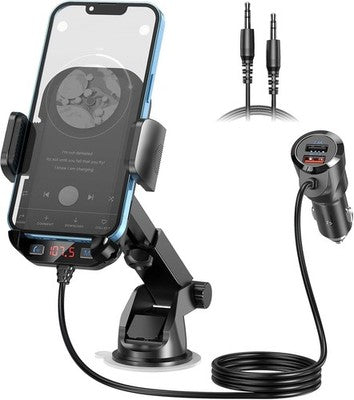 Magift Bluetooth Car Transmitter PD20W Phone Holder AUX Handsfree Mic