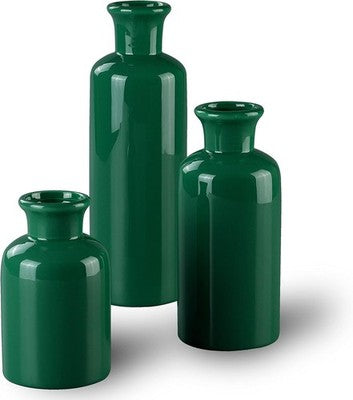 Set of 3 Ceramic Reactive Glaze Round Bottle Vases 10/7.5/5in