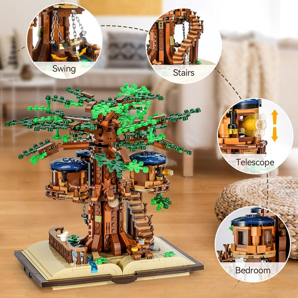 Tree House Building Kit with Led Lights genuine image Mibido Mibido Ideas Tree House Building Kit with Led Lights, Build-and-Display Model - Rebx.co.uk