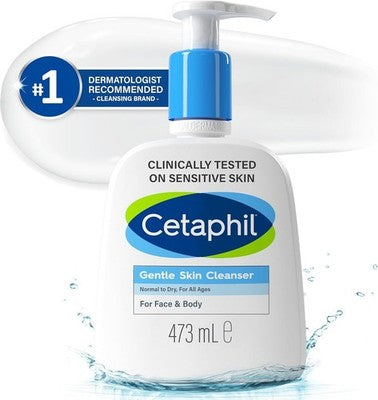 Cetaphil Gentle Skin Cleanser 473Ml Face & Body For Normal-Dry Sensitive Skin