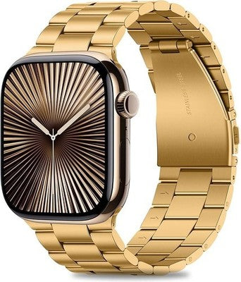 HITZEE Metal Strap for Apple Watch 42/44/45mm Stainless Steel Link Band Gold