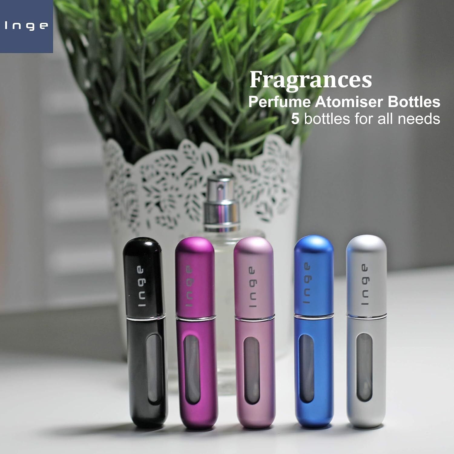 Inge Perfume Travel Atomiser 5PCS - Refillable Spray Bottles