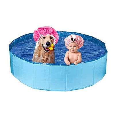 Dog Paddling Pool 120x30cm Pet Bath Tub Non Slip PVC with Drainage Hole