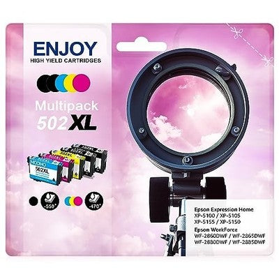 MOOHO 502XL Ink Cartridges 5 Pack for Epson XP-5100 XP-5105 XP-5155 WF-2860