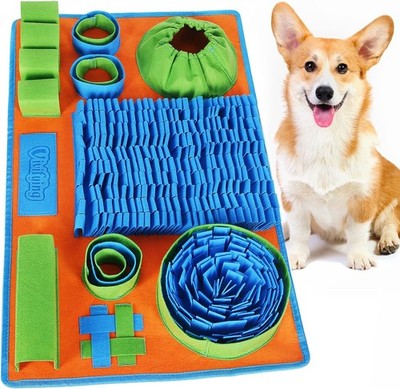 Vivifying Snuffle Mat Dog Slow Feeder Foraging Game Blue/Green/Orange