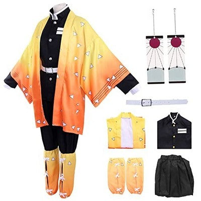 Alaiyaky Zenitsu Cosplay Kimono 8pcs Demon Slayer Costume Kids Women Large