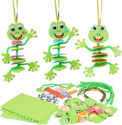 Lamek 12-Pack Frog Diy Foam Sticker Craft & Stacking Decor Kits