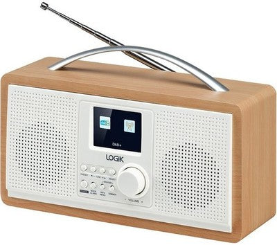 Logik L45DABW23 Portable DAB+/FM Radio - White & Brown