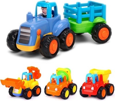 Push And Go Construction Vehicle Set - Tractor, Excavator, Mixer