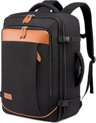 LOVEVOOK Expandable Travel Backpack Cabin Bag Laptop Rucksack Black