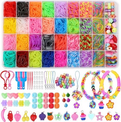Modacraft 2500Pcs 32 Color Loom Bands Craft Kit For Kids Diy Bracelet Set