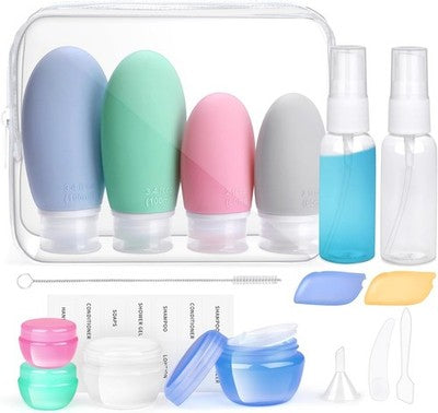 Opret 18-Piece Travel Bottles Set, Silicone 100Ml/60Ml, Tsa-Approved Toiletries
