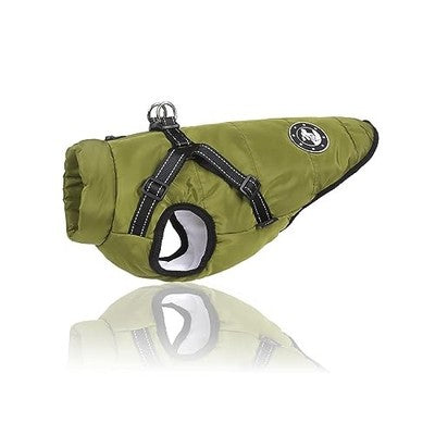 Warm Dog Coat Waterproof Winter Jacket with Harness Small Medium Large Dogs