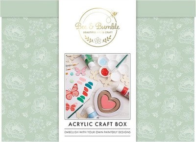 Bee & Bumble Acrylic Craft Box - Transparent Organizer For Art Supplies