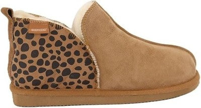 Shepherd Womens Annie Low Top Slippers Brown Leopard Chestnut 42