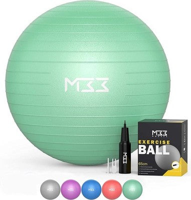 Mode33 Exercise Ball (55-85cm) Anti-Burst W/Hand Pump (Green 75cm)