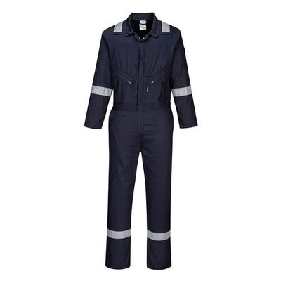 Portwest C814 Iona Reflective Cotton Coverall Navy Medium