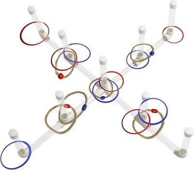 Ring Toss Outdoor Led Game - Luminous Multi-Color, 9 Poles, 16 Rings