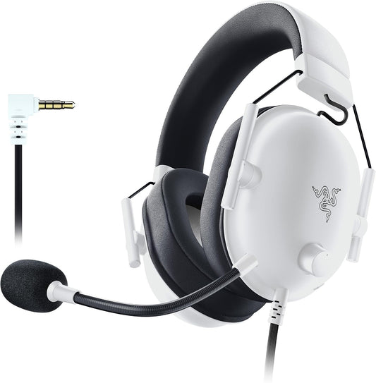 Razer BlackShark V2 X Wired Esports Headset - Triforce 50mm, 7.1, White
