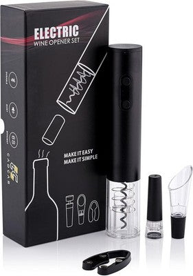 CADCAR Electric Wine Opener Gift Set Aerator Foil Cutter Stopper Cordless