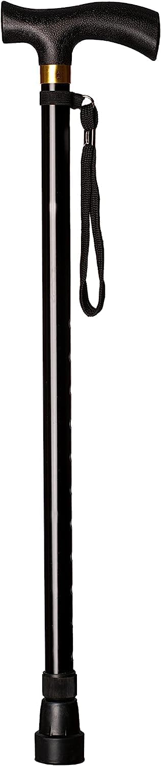 Folding Walking Stick In Black - Portable - Fully Adjustable - Lightweight