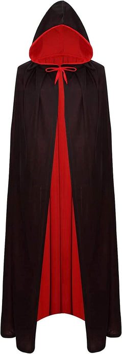 Halloween Vampire Cloak Capes, Unisex Reversible Hooded Vampire Witch Capes for Adult Kids - Rebx.co.uk