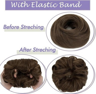 S-Noilite Messy Bun Hair Scrunchie - Medium Brown Synthetic Hairpiece