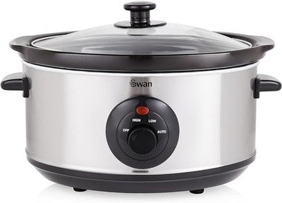 Swan SF17020N 3.5L Oval Stainless Steel Slow Cooker 200W Silver