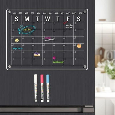 4 THOUGHT A3 Magnetic Fridge Whiteboard Calendar 30x40cm Silver