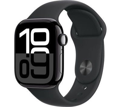 Apple Watch Series 10 (GPS, 42mm) Jet Black + Black Sport Band