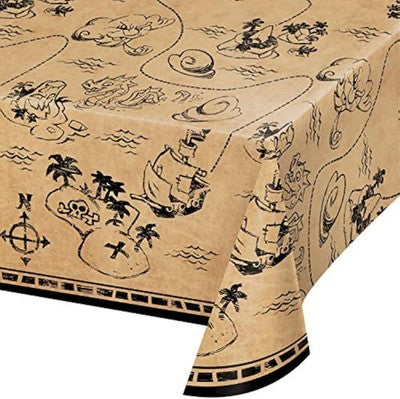 Creative Converting Treasure Island Pirate Tablecloth - 22" Plastic Party Decor