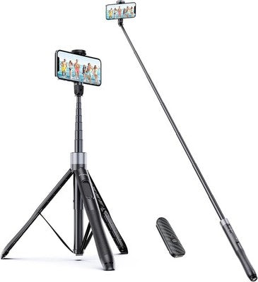 ATUMTEK 1.5m Selfie Stick Tripod Bluetooth Remote 360 Rotating Black Vlog